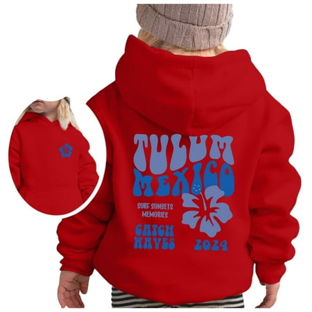 

Hoodies Y2K for Girls Boys Casual Loose Sweatshirt Graphic Cute Print Trendy Hooded Comfort Hoodies Long Sleeve Hoodie Sport Pullover Tops 2024 E-Red