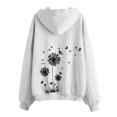 thumbnail image 4 of Holzkary Women's Full Zip Up Hoodie Women Dandelion Pockets Sweatshirts Winter Fall Jackets Zipper Coat Dandelion Print Long Sleeve Hooded Sweatshirts with Pockets Jacket Coat for Women White S, 4 of 4