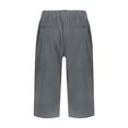 thumbnail image 3 of JJHGVB Cotton Linen Capri Pants Capris for pedal pushers for mid-calf length Slacks High Waist Cropped Trousers Lounge Slacks Linen Capri Pants capri lounge pants Knee Length Pants A74-Gray 2XL, 3 of 8