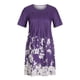 thumbnail image 4 of Vestidos estampados florales plegables de manga corta con cuello redondo informal de verano para mujer Fridja qw2803, 4 of 9