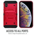 thumbnail image 2 of iPhone X/ XS Case, With [Tempered Glass Screen Protector Included], STARSHOP Full Cover Heavy Duty Dual Layers Phone Cover with Kickstand and Locking Belt Clip-Red, 2 of 6