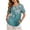 Blue Cherry Blossom, variant on Xoenoiee Tiger Tree Leaf Print Women's Cotton Linen Shirts Bohomian Graphic Blouse Summer 2026 Crew Neck Short Sleeve Loose Fit Tops with Decorative Buttons, M