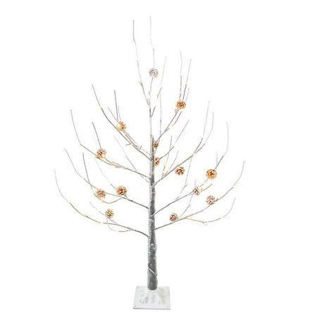UPC 086131592744 product image for Kurt Adler TR3256 4 ft. LED Flocked Twig Tree with Pinecones  Warm White & Brown | upcitemdb.com