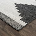 thumbnail image 4 of Hauteloom Eris Outdoor Area Rug - Outside Porch Patio Rug Carpet - Waterproof Rug - Geometric - Black, Gray, Off White, White - 6'7" Square, 4 of 19