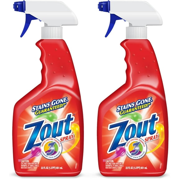 Laundry Stain Remover Spray, Triple Enzyme Formula, 22 Ounce Bottles, 2-Pack