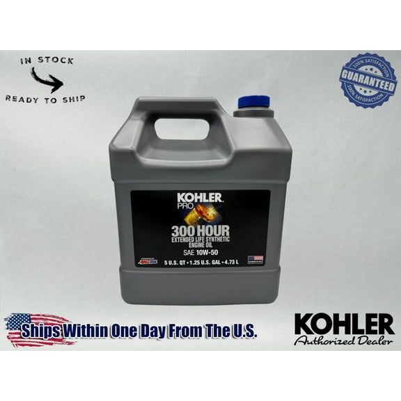 Kohler OEM SAE 10W-50 300 Hour Semi Synthetic Oil 5-Quart Bottle 25-357 75-S
