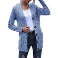 thumbnail image 2 of Guardurnaity Suéter de mujer con cuello en V, botón, prendas de vestir exteriores, abrigo de otoño de punto de manga larga, amarillo, M Prendas para la parte del cuerpo Azul L Guardurnaity AP003363-23, 2 of 6