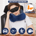 thumbnail image 6 of VIIWII Travel Pillow for Adults Memory Foam Lightweight Neck Pillows for Sleeping on Airplane Navy Blue, 6 of 7