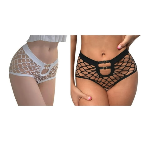 2-Pack Women Panties Mid Waist Briefs Figure Net Design Hollow Underwear High Elasticity Lingerie Online Shopping Lane Swim 28 Leather Shorts Women Underwear for Women Firm Pads Underwear for