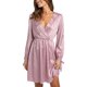thumbnail image 3 of VISgogo Vestido casual para mujer, estampado de leopardo, manga larga, cuello en V, cintura elástica, vestido corto de vendaje VISgogo moda, 3 of 9