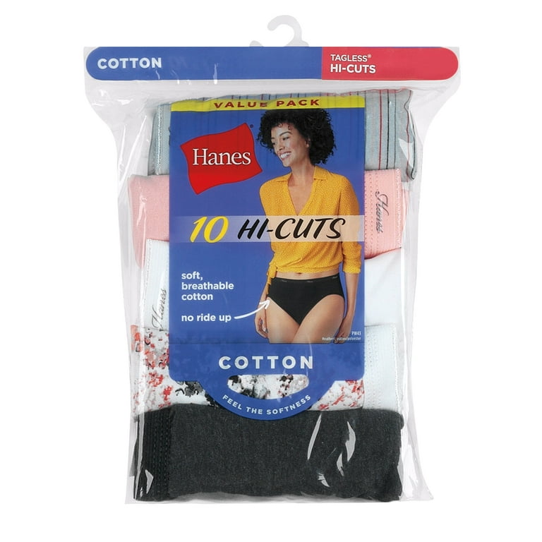 Hanes Women's Assorted Cotton Briefs Knickers (3 Pack), 8