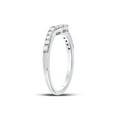 thumbnail image 3 of 14kt White Gold Womens Round Diamond Curved Wedding Band Ring 1/4 Cttw, 3 of 4
