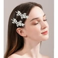 thumbnail image 2 of 6 Pieces Rhinestone Bridal Hair Clip, Leaf Wedding Hairpin Bride Crystal Hair Pins Diamond Bobby Pins Jewelry Barrette Hair Accessories for Women Girls, 2 of 4