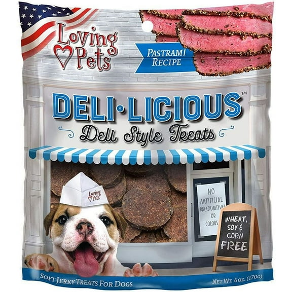 Loving Pets Deli-Licious Deli Style Treats Pastrami Recipe [Dog, Treats Packaged] 6 oz