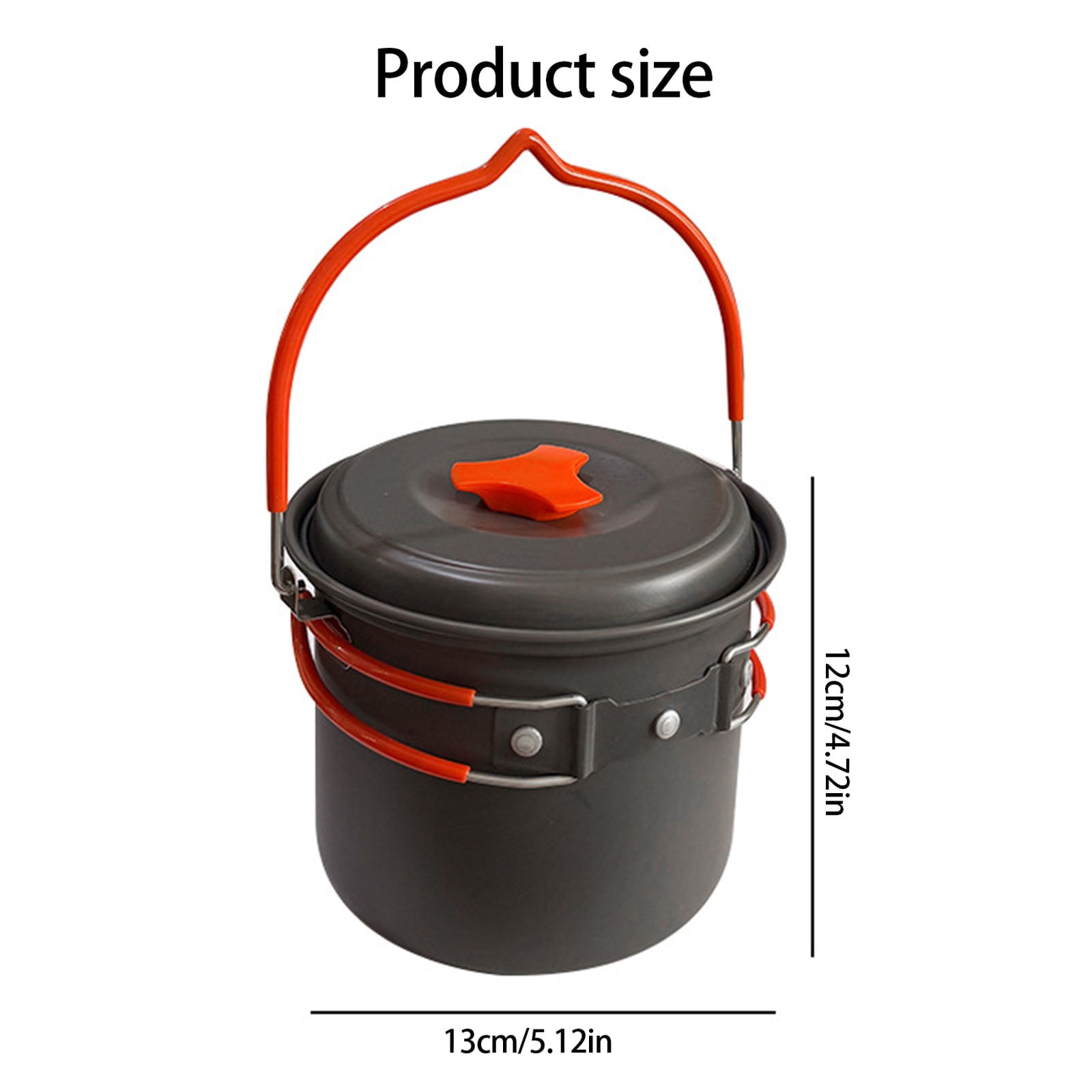 Small 1.4L Outdoor Cooking Pots Heatproof Grip Aluminum Alloy Alloy Camping Cookware for Wilderness Expeditions