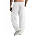 thumbnail image 4 of Havenre Men's Yoga Sweatpants Open Bottom Lightweight Sweat Pants Drawstring Elastic Waist Comfy Athletic Lounge Pants with Pockets White S, 4 of 9