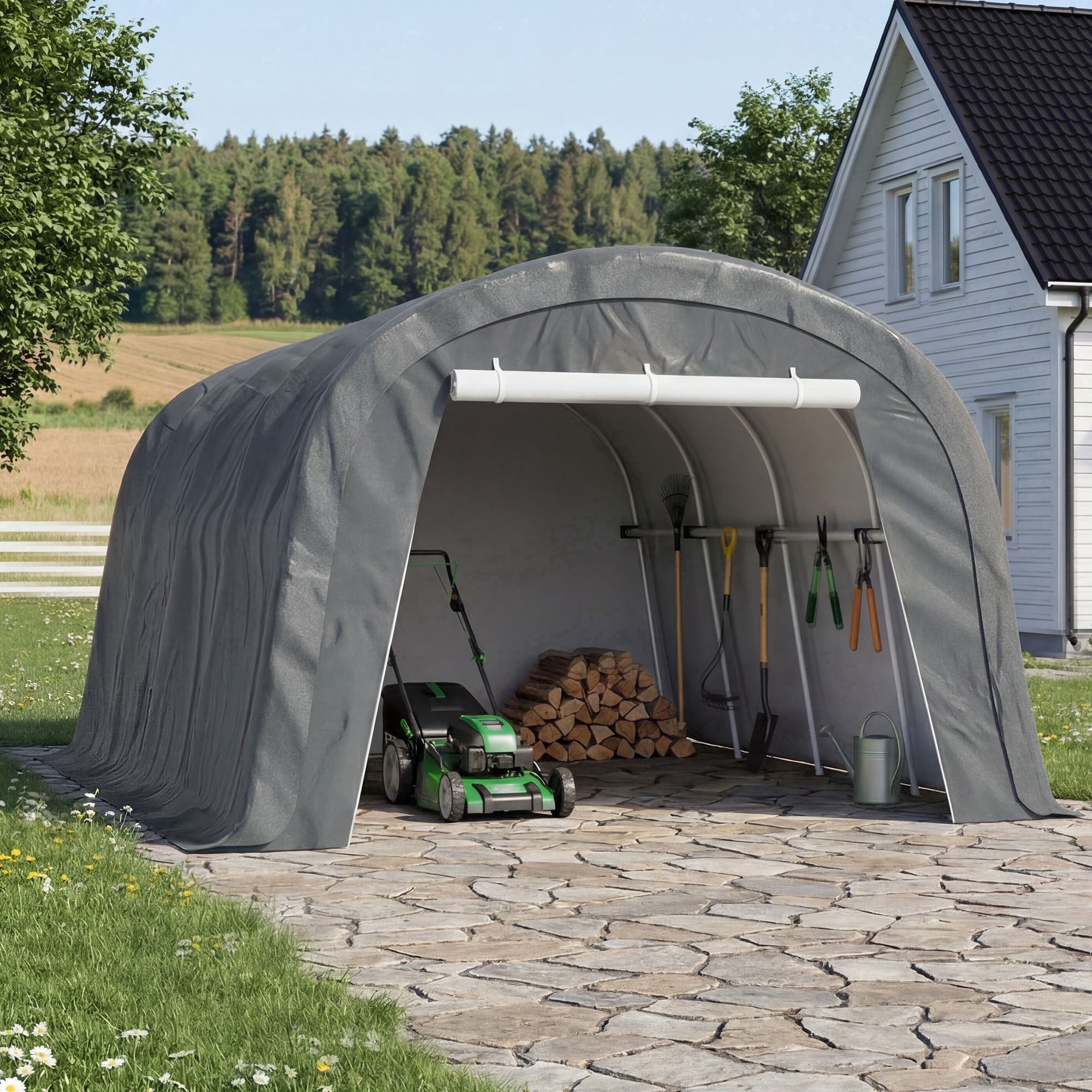 Gymax, Carport Canopy, 9x17 ft, Heavy Duty Steel Outdoor Shelter