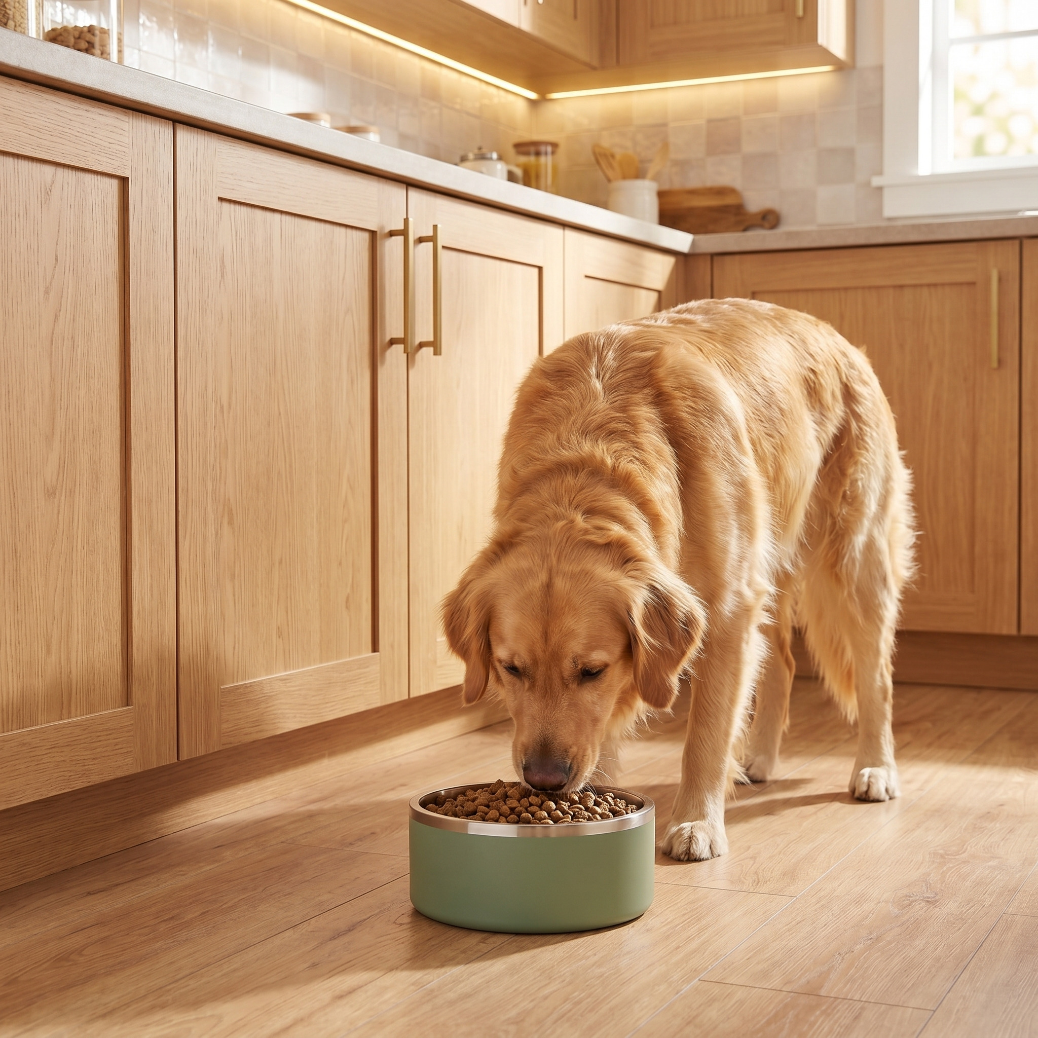 Vibrant Life Stainless Steel Double Wall Pet Bowl, 7.5 Cup, Sage photo 3