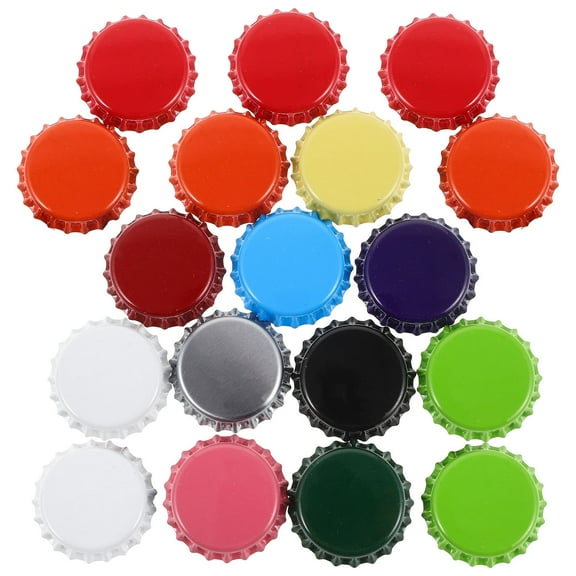 LOLIPPYY 60Pcs Metal Beer Bottle Caps Multi Color Crafting Caps for Unique Wall Art Creations