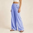 thumbnail image 6 of KIHOUT Womens Striped Waist Wide Leg Pants High Rise Elastic Back Casual Loose Fit Straight Leg Trousers with Pockets Daily Wear, 6 of 7