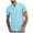 Light Blue, variant on Mens Cotton Linen Henley Shirts Beach Short Sleeve Button Up Tops Lightweight Tees Plain Summer T Shirt(White,3XL)