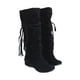 thumbnail image 3 of Ferndule Boos para mujer Botas altas de gamuza sintética Botas altas hasta la rodilla Botas anchas de pantorrilla, 3 of 7