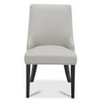 thumbnail image 3 of CHITA Upholstered Dining Chairs Set of 2 Kitchen Chairs, Full Back&Wood Legs, Faux Leather in Creamy Gray, 3 of 7