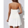 thumbnail image 4 of Women'S Bubble Mini Short Dress 2025 Summer Casual A Line Strapless Tube Top Sundress Trendy Smocked Dresses White XL, 4 of 6