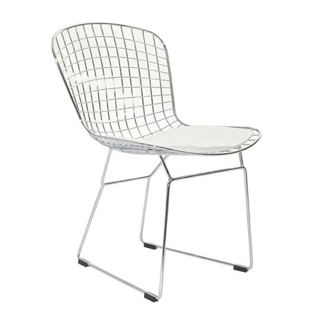 OCC - Chromed Steel Wire Frame Side Chairs with Leatherette PU Pad,