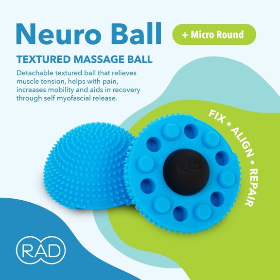 RAD Neuro Ball – Foot Roller and Textured Massage Ball for Myofascial Release, Plantar Fasciitis, Hands & Feet, Spiky Therapy Tool for Muscle Relief
