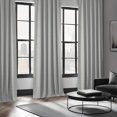 thumbnail image 4 of Exclusive Fabrics  Lounge Embossed Velvet Curtains - Room Darkening Rod Pocket Curtain for Bedroom & Living Room (1 Panel) 50 X 84 - Silver, 4 of 5