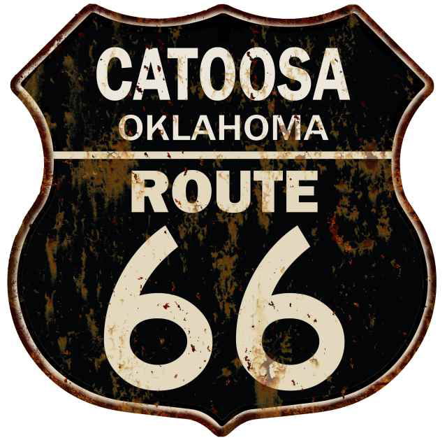 OKLAHOMA Route 66 Shield Metal Sign Man Cave Garage 211110013191 CATOOSA 
