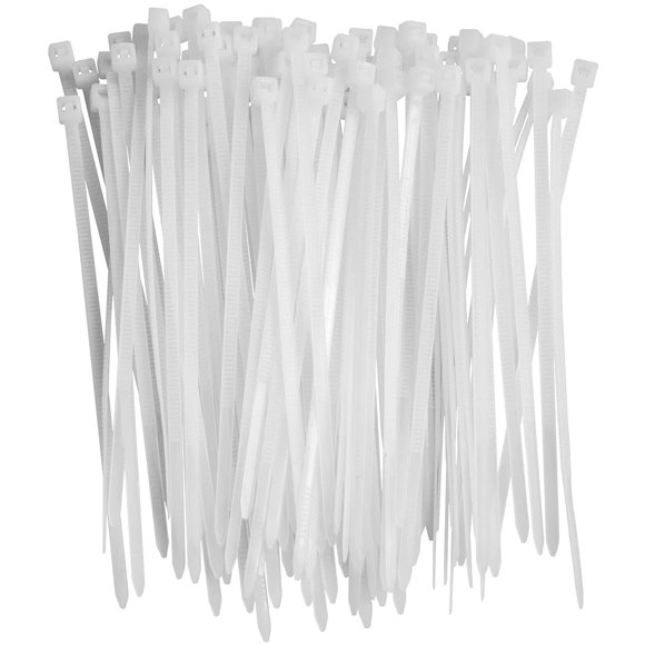 the Season Essentials Multi-Purpose Zip Ties & Hook and Loop Straps Set, 200 pcs - 4in White