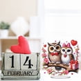 thumbnail image 4 of Flopesn Romantic Valentine's Day DIY Diamond Art Painting Decorative Ornament, Animal Creative Design Acrylic Home Decor Tabletop Ornament (Single-Sided Diamonds)-Owl Couple, 4 of 7