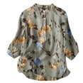 thumbnail image 2 of Mefallenssiah T-Shirt Décontracté Mode pour Femmes Manches Courtes Col en V Chandail en Molleton Blouse, 2 of 3