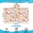 thumbnail image 2 of White Orange Baseball Gear Pattern Hooded Bath Towel，50"x30" for Ages 3 To 12 Kids, Quick Dry Lightweight Soft Microfiber Hood Beach Towel Cover Up for Kids, 2 of 7
