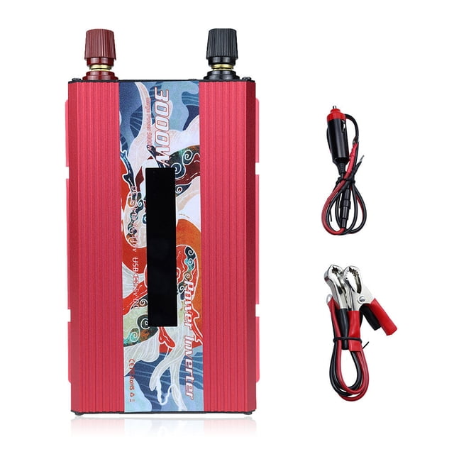 Inversor portátil Kenally DC 12V a AC 110V Rojo