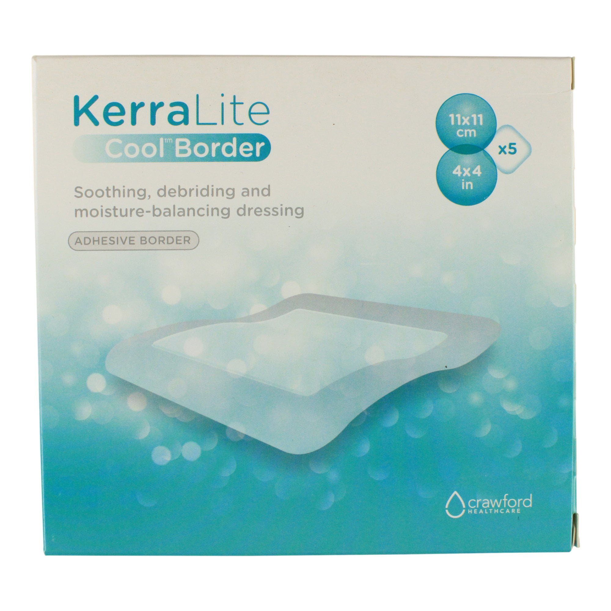 KerraLite Cool Border Hydrogel Wound Dressing Sterile Square CWL1008, 5 Ct