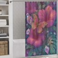 thumbnail image 3 of Magical Butterfly Hibiscus Crystals Garden Shower Curtains - Bath Shower Curtain Set with 12 Hooks for Adults Kids Bathroom Decor Accessories, 3 of 7