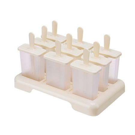

3pcs Ice Cream Mold DIY Ice Stick Maker PP Plastic Mould Kitchen Tool 9 Grids Beige without Wooden Sticks Beige