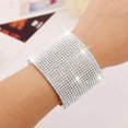 thumbnail image 2 of HSHDLDF Multilayer Rhinestone Cuff Bracelet For Women Silver Layered Crystal Wrap Bracelet Sparkling Bridal Bracelet Jewelry For Prom Party Wedding, 2 of 6