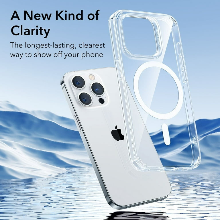 ESR Krystec Clear Case with HaloLock Compatible with iPhone 14 Pro Max  Case, Compatible with MagSafe, Ultra-Yellowing Resistant, Shockproof