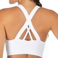 thumbnail image 4 of Scyoekwg Sports Bra for Women, Criss Cross Back Strappy Sports Bras Solid Color Casual Tanks Yoga Running Workout Crop Tank Tops Beige L, 4 of 6