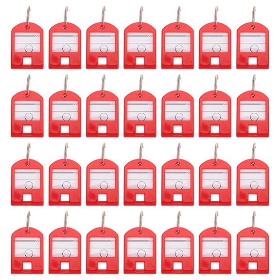 Zcyifa 50pcs Key Tags with Metal Ring and Label Window