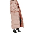 thumbnail image 2 of Seyurigaoka Women's Winter Warm Casual Long Coat Solid Color Long Sleeve Zipper Hooded Outerwear, 2 of 6