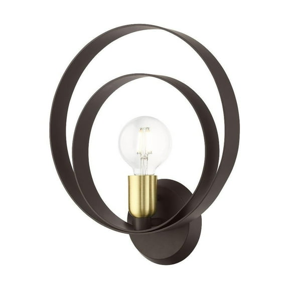 1 Light Ada Wall Sconce in Industrial Style 12 inches Wide By 14 inches High-Bronze Finish Bailey Street Home 218-Bel-4363188