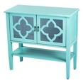 thumbnail image 2 of Heather Ann Creations Frasera Quatrefoil Glass Console Cabinet, 2 of 11