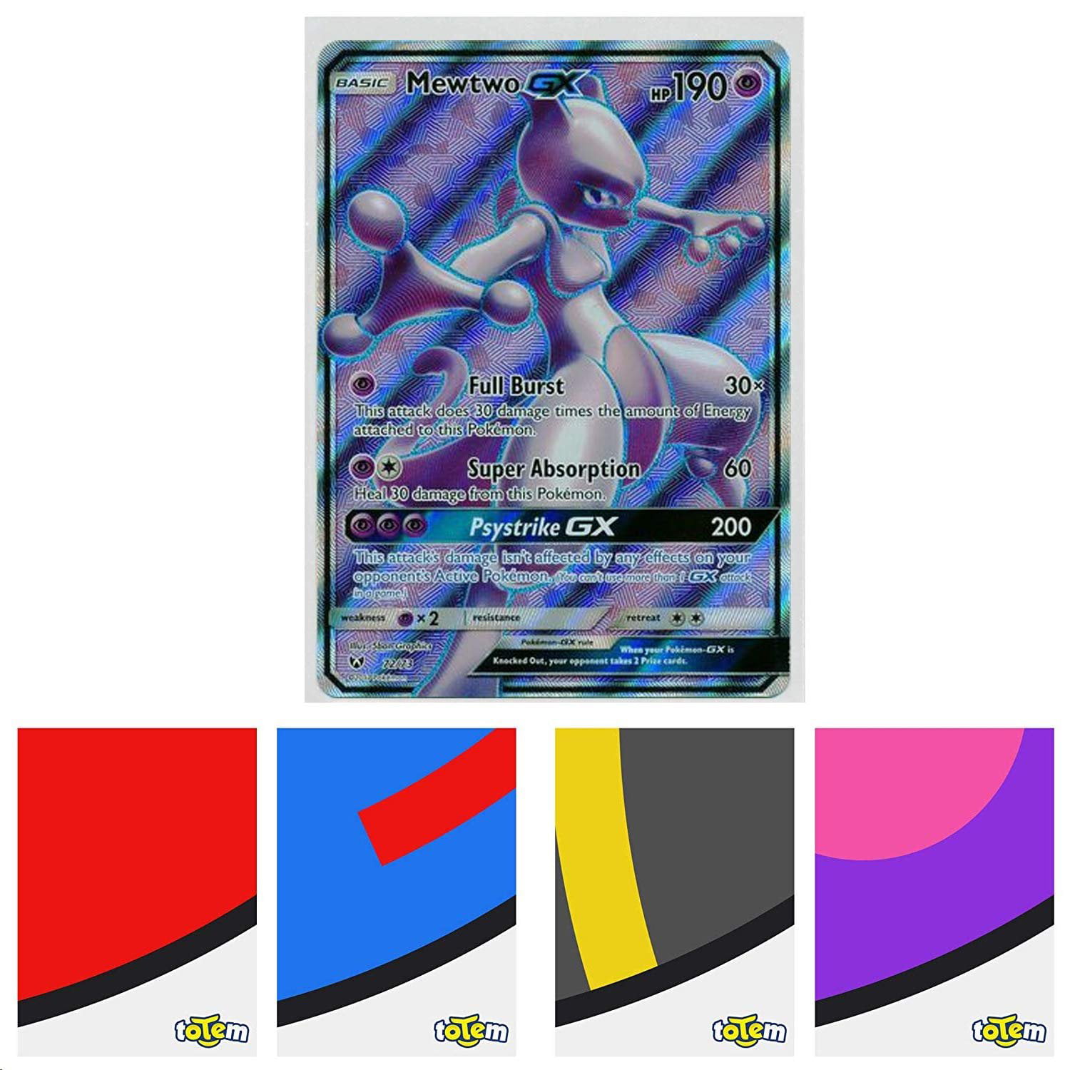 Mewtwo Gx 72 73 Full Art Ultra Rare Foil Holo With Totem World Card Protector Sleeve Compatible With Pokemon Cards Sun Moon Shining Legends Walmart Com Walmart Com