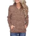 thumbnail image 4 of Sonducket Sudadera con capucha para mujer, suéter de Color sólido, sudadera de manga larga con cremallera, cuello sólido, Top holgado informal de otoño Prendas para la parte del cuerpo Marrón M Sonducket AP003716-27, 4 of 6