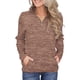 thumbnail image 1 of Sudadera con capucha para mujer Sudadera con capucha de color sólido Manga larga Cuello con cremallera Top suelto informal de otoño, Marrón, L sidaley AP003716-28, 1 of 7